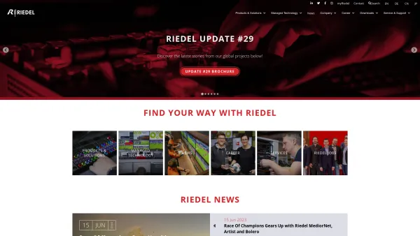 Website Screenshot: RIEDEL Communications Austria - RIEDEL » Home - Date: 2023-06-26 10:20:08