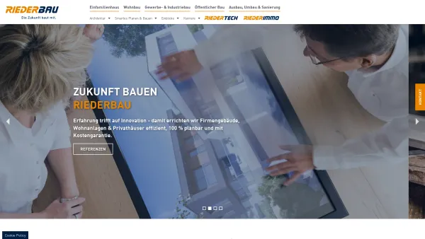 Website Screenshot: Rieder Bau GmbH & Co KG Hoch und Tiefbau - RIEDERBAU Kufstein: Mit RIEDERBAU Ihr Haus bauen | Das Bauunternehmen in Schwoich, Tirol. - Date: 2023-06-26 10:20:08