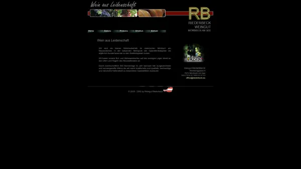 Website Screenshot: Weingut RIEDERBECK - Weingut RIEDERBECK - Mörbisch am See - Austria - Date: 2023-06-26 10:20:08