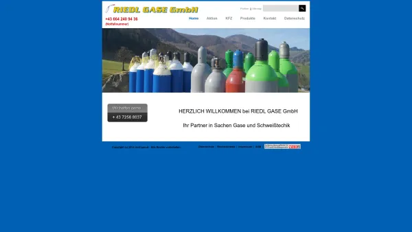 Website Screenshot: HUBERT RIEDL FLÜSSIGE U. TECHNISCHE GASE Fahrzeug u. KFZ-Zubehörhandel - Home - Date: 2023-06-26 10:20:08