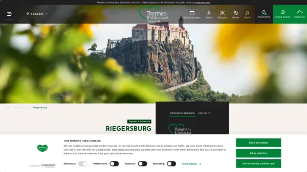 Website Screenshot: Marktgemeindeamt ** Riegersburg ** Die schönste Burg der Welt Ausflugsziel Steiermark Österreich Thermenland Hexen Tourismus Reise - Riegersburg | steiermark.com - Date: 2023-06-26 10:20:08
