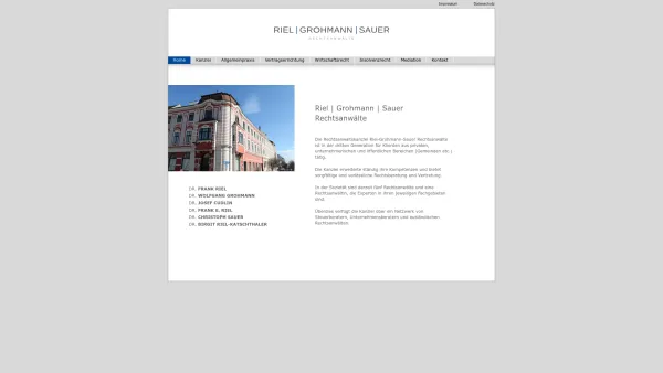Website Screenshot: Rechtsanwalt Dr Frank Riel Dr Wolfgang Herzlichbei FIEGL em. RIEL GROHMANN CUDLIN - Riel | Grohmann Rechtsanwälte - Date: 2023-06-26 10:20:08