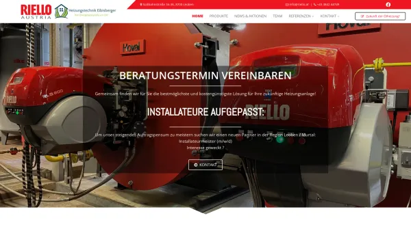 Website Screenshot: Riello - Austria - Der Partner für Ihre Heizung in Graz, Leoben und Steiermark - Riello Austria - Date: 2023-06-26 10:20:09