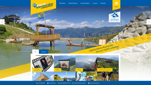 Website Screenshot: Riesneralm Bergbahnen GmbH & Co KG - Gipfelerlebnis Riesneralm • Familienurlaub, Wanderurlaub, Sommerurlaub, Attraktionen, Steiermark, Österreich - Date: 2023-06-26 10:20:09