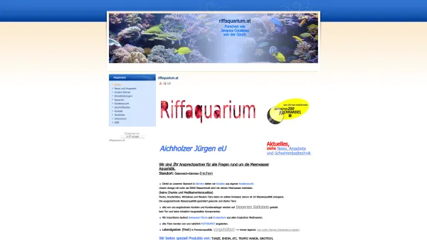 Website Screenshot: Riffaquarium Aichholzer Jürgen - riffaquarium.at - Date: 2023-06-26 10:20:09