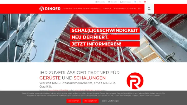 Website Screenshot: Ringer KG - RINGER Gerüste und Schalungen - RINGER - Date: 2023-06-15 16:02:34