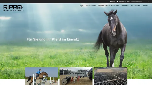 Website Screenshot: RIPRO GmbH - Fachbetrieb für Reitplatzbau, Reitplatzservice & -wartung - RIPRO GmbH - Date: 2023-06-26 10:20:11