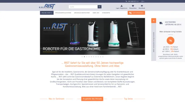Website Screenshot: Theodor R. Rist Gesellschaft m.b.H. - RIST Gastronomie-Ausstattungen und Hotelbedarf - Date: 2023-06-26 10:20:11