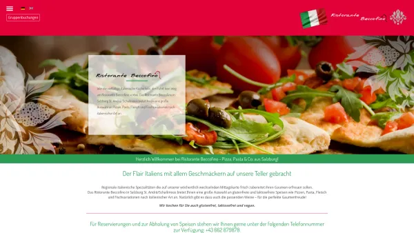 Website Screenshot: Ristorante Pizzeria Beccofino - Ristorante Beccofino - Pizza, Pasta & Co - Date: 2023-06-14 10:38:18