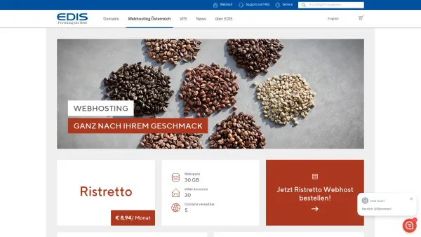 Website Screenshot: Fa. Ristretto Kaffeeautomaten-Service - Ristretto - Produkte - Webhosting Österreich - edis.at - Date: 2023-06-26 10:20:11