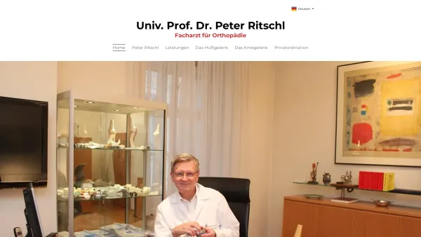 Website Screenshot: Prof. Dr. Ritschl Facharzt für Orthopädie u. Orthopädische Chirurgie - Arzt für Orthopädie und orthopädische Chirurgie in Wien - Date: 2023-06-15 16:02:34