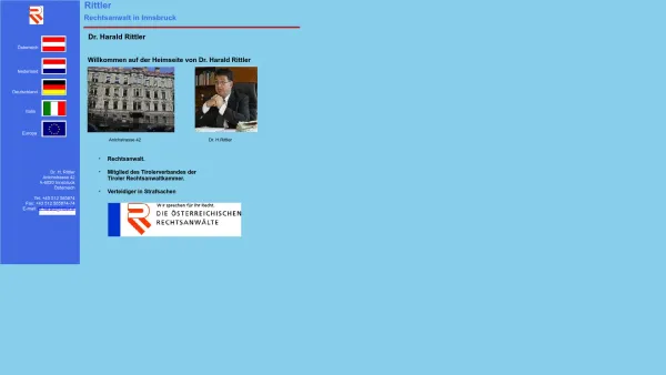 Website Screenshot: Dr. Harald Rittler Rechtsanwaltskanzlei - Home - Date: 2023-06-26 10:20:11