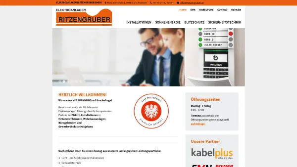 Website Screenshot: Ritzengruber Elektroanlagen GesmbH & CoKG - Elektroanlagen Ritzengruber GmbH - Elektrotechnik vom Profi aus Maria Anzbach! - Date: 2023-06-26 10:20:11