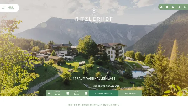 Website Screenshot: Hotel Ritzlerhof - Ihr 4 Sterne Superior Hotel im Ötztal in Tirol - Hotel Ritzlerhof - Date: 2023-06-15 16:02:34