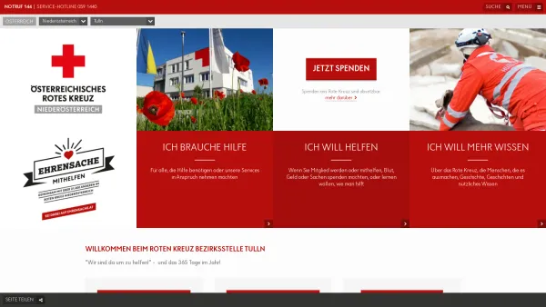 Website Screenshot: Österreichisches Jugendrotkreuz Landesltg Rotes Kreuz Tulln - Rotes Kreuz Bezirksstelle Tulln – Rotes Kreuz - Date: 2023-06-26 10:20:11
