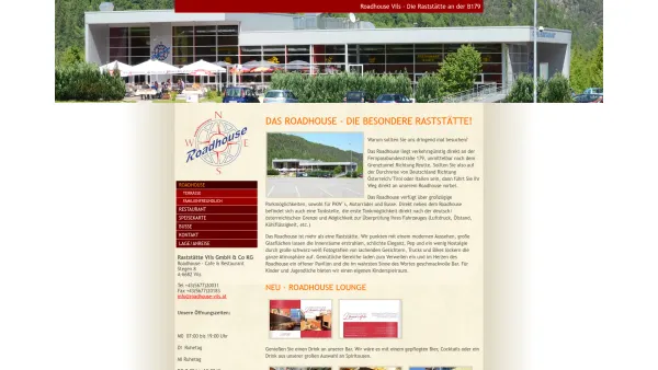 Website Screenshot: Roadhouse Vils Raststätte Restaurant Bar an der B179 - Roadhouse Vils - Die Raststätte an der B179 - Roadhouse - Date: 2023-06-15 16:02:34