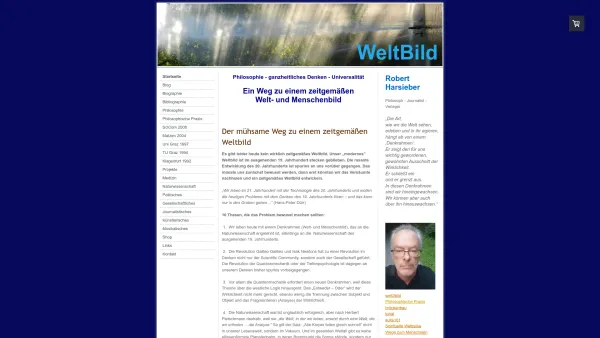 Website Screenshot: RHVerlag Dr. Robert Harsieber - Der mühsame Weg zu einem zeitgemäßen Weltbild - WeltBild - robertharsiebers Webseite! - Date: 2023-06-15 16:02:34