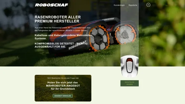 Website Screenshot: Robo Handels & Service GmbH - Roboschaf: Rasenroboter und Mähroboter - Date: 2023-06-26 10:20:14