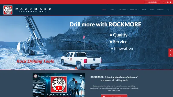 Website Screenshot: Drill bits drill rods and drilling accessories for mining and construction Rockmore International - Rockmore International: Premium Quality Rock Drilling Tools - Date: 2023-06-26 10:20:14