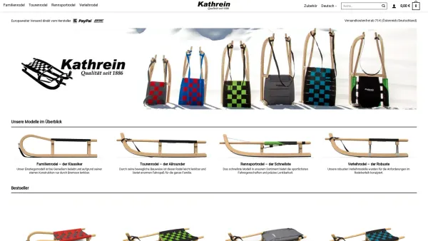 Website Screenshot: Kathrein Rodel GmbH - Handmade in Tirol seit 1886 - Kathrein Rodel | Direkt vom Hersteller - Date: 2023-06-26 10:20:14