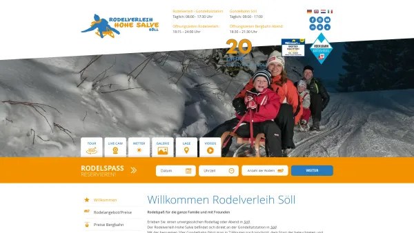 Website Screenshot: Rodelverleih Soell und Rodelbahnen in Soell Rodelspass bei Tag und bei Nacht in Söll in der Skiwelt Wilder Kaiser - Startseite - Söll, Rodelverleih Hohe Salve, Söll - Date: 2023-06-26 10:20:14