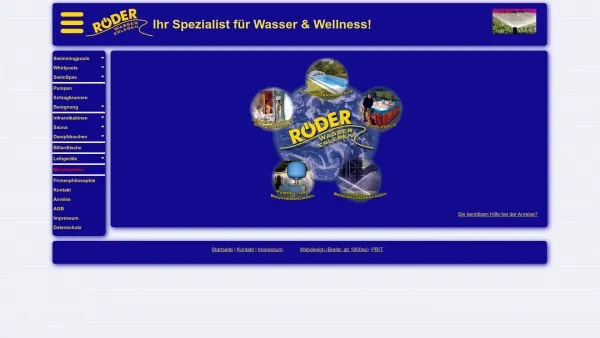 Website Screenshot: Röder GmbH WASSER ERLEBEN - Röder: Willkommen! - Date: 2023-06-26 10:20:14