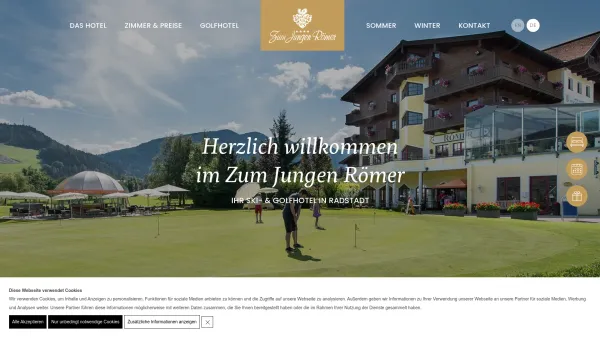 Website Screenshot: Hotel Zum Jungen Römer**** - 4* Hotel Zum Jungen Römer - Golfhotel direkt am Golfplatz in Radstadt - Date: 2023-06-26 10:20:14