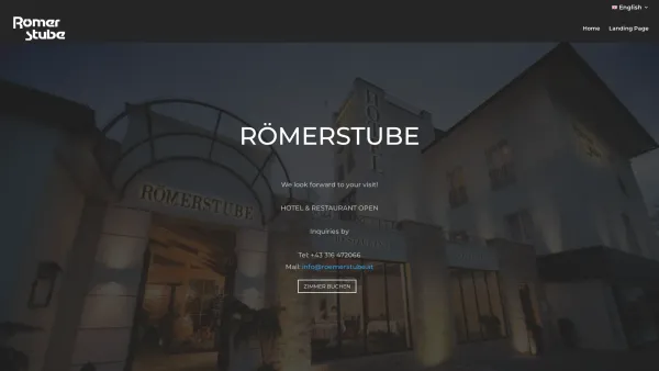 Website Screenshot: Römerstube - Landing Page • Hotel Restaurant Römerstube - Date: 2023-06-26 10:20:14