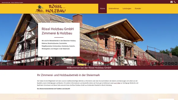 Website Screenshot: Rössl Holzbau - Rössl Holzbau GmbH - Holzbau & Zimmerei in der Steiermark - Date: 2023-06-15 16:02:34