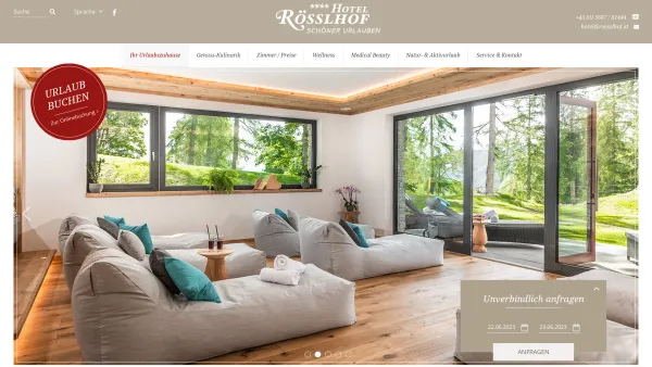Website Screenshot: Hotel Pension Rösslhof - Ihr Wohlfühl-Urlaubszuhause | ****Hotel Rösslhof Ramsau - Date: 2023-06-26 10:20:17