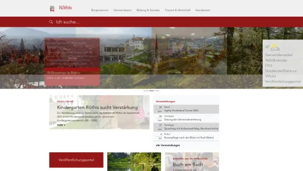 Website Screenshot: Gemeindeamt Gemeinde Röthis - Willkommen in Röthis — Röthis - Date: 2023-06-26 10:20:17