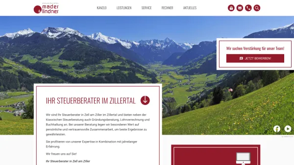 Website Screenshot: Wirtschaftstreuhänder und Steuerberater Roither Mag. Mader OEG Zell am Ziller Tirol - Steuerberater im Zillertal / in Zell am Ziller | Steuerberater Mag. Mader & Lindner OG - Date: 2023-06-26 10:20:17