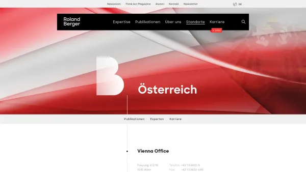 Website Screenshot: Roland Berger Strategy Consultants Österreich - Österreich | Büro und Kontaktinformationen | Roland Berger - Date: 2023-06-26 10:20:17