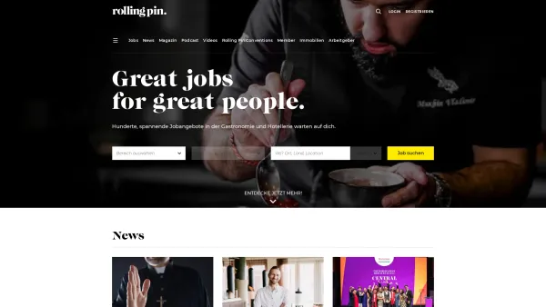 Website Screenshot: M.V. Medienconsulting Rolling PMagaz Hoteljobs Restaurant Jobs Jobangebote für Gastronomie - Gastrojobs & Hotel Jobs bei ROLLING PIN - Date: 2023-06-26 10:20:18