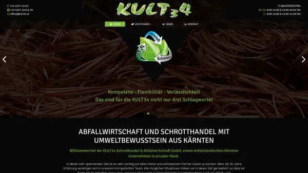 Website Screenshot: ROM Entsorgungs GMBH - Abfallwirtschaft und Schrotthandel in Kärnten - KULT34 Schrotthandel & Abfallwirtschaft GmbH - Date: 2023-06-26 10:20:18