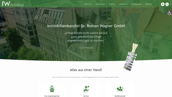 Website Screenshot: Immobillienkanzlei Mag. Dr. Roman Wagner - Immobilienkanzlei Dr. Roman Wagner GmbH - Date: 2023-06-26 10:20:18