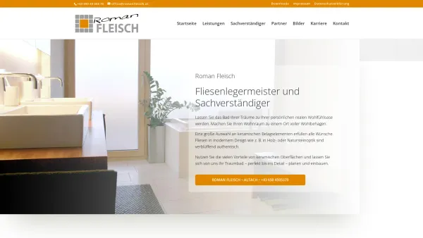 Website Screenshot: Roman Fleisch Fliesenlegermeister aus Vorarlberg - Fliesenleger Vorarlberg - Roman Fleisch - Fliesenlegermeister und Sachverständiger - Date: 2023-06-26 10:20:18