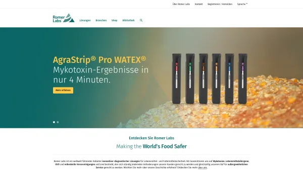 Website Screenshot: Romer Labs Diagnostic GmbH - Romer Labs - Making the World's Food Safer - Date: 2023-06-26 10:20:20
