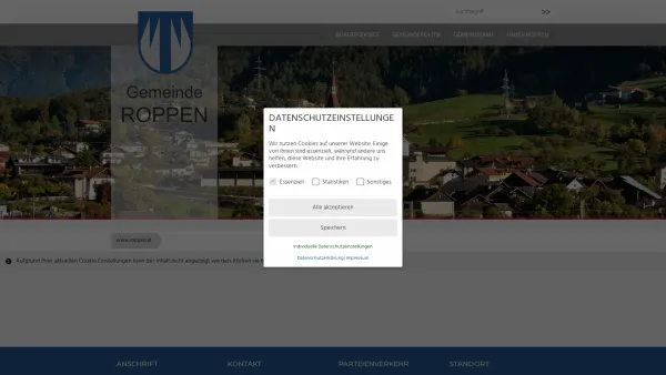 Website Screenshot: Gemeindeamt Roppen RiS-Kommunal - Roppen - Gemeinde - www.roppen.at - Date: 2023-06-26 10:20:20