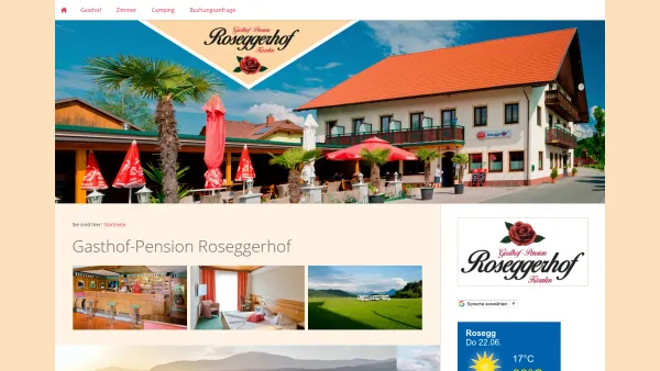 Website Screenshot: Gasthof-Pension Roseggerhof - Rosegg in Kärnten - Gasthof-Pension Roseggerhof - Date: 2023-06-26 10:20:20