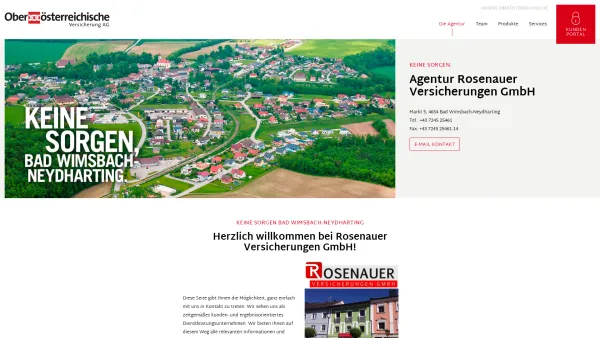 Website Screenshot: Versicherungen Rosenauer - Die Agentur - Oberösterreichische Versicherung AG - Date: 2023-06-26 10:20:20
