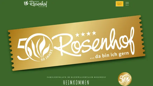 Website Screenshot: Rosenhofhotel Hugger Heim GmbH Co Wellness und Familienhotel Rosenhof Kleinwalsertal Austria - Der Kleinwalsertaler Rosenhof in Mittelberg freut sich auf Euch - Date: 2023-06-26 10:20:20