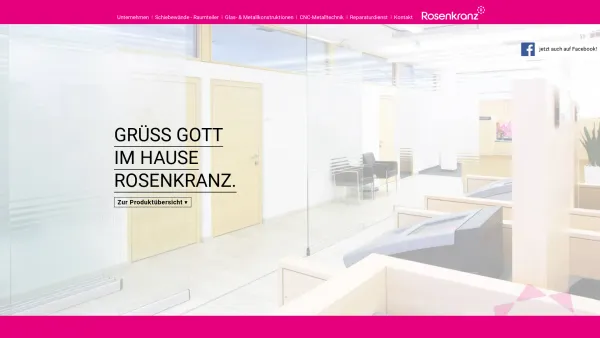 Website Screenshot: Franz Rosenkranz Glasmetall-Foyer Automatisierungstechnik - Schiebetürsysteme, Raumteiler & Trennwände - Rosenkranz - Date: 2023-06-26 10:20:20
