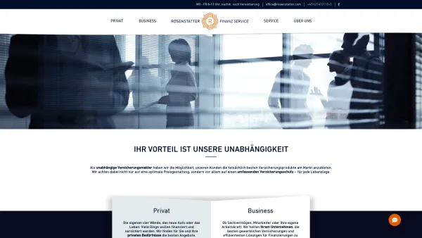 Website Screenshot: Rosenstatter Finanz Service GmbH - Rosenstatter Finanz Service | Partner für Versicherung & Finanzierung - Date: 2023-06-15 16:02:34