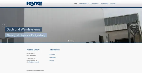 Website Screenshot: Ignaz Rosner GES.M.B.H. - Rosner GmbH - Dach und Wandsysteme - Date: 2023-06-26 10:20:20