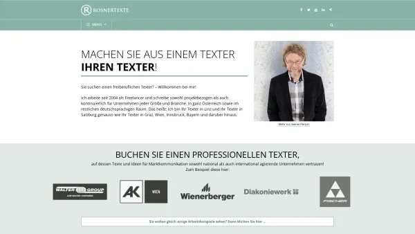 Website Screenshot: RosnerTexte Mag. Rainer M. Rosner. Werbetexte. Pressetexte. Reden. - Texter, Werbetexter und SEO-Texter | RosnerTexte – Mag. Rainer M. Rosner - Date: 2023-06-26 10:26:41