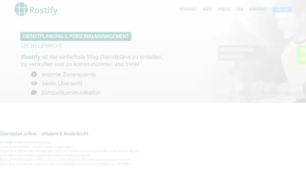Website Screenshot: Rostify - Dienstplan Online - einfach & effizient mit ROSTIFY - Date: 2023-06-26 10:26:41