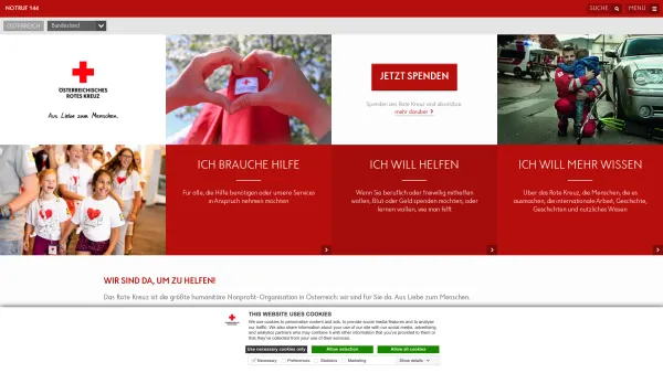 Website Screenshot: Österreichisches Rotes Kreuz - Österreichisches Rotes Kreuz – Rotes Kreuz - Date: 2023-06-26 10:20:21