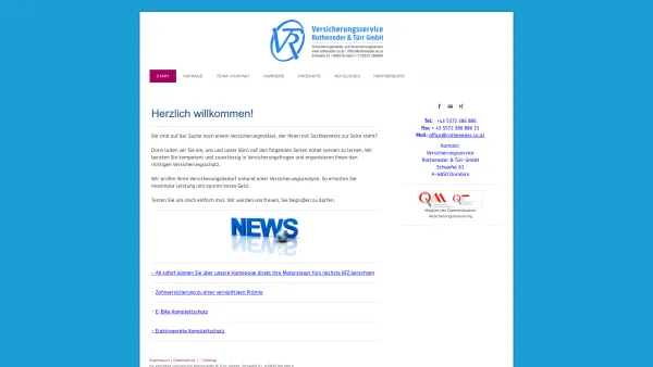 Website Screenshot: Versicherungsbüro Agentur Rotheneder - Herzlich willkommen! - Finanzservice Rotheneder GmbH Dornbirn - Date: 2023-06-26 10:20:23