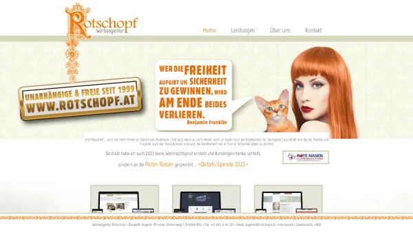 Website Screenshot: rotschopf-werbegrafik u design E. Rotschopf - Werbeagentur Rotschopf, Mils Tirol - Date: 2023-06-26 10:20:23